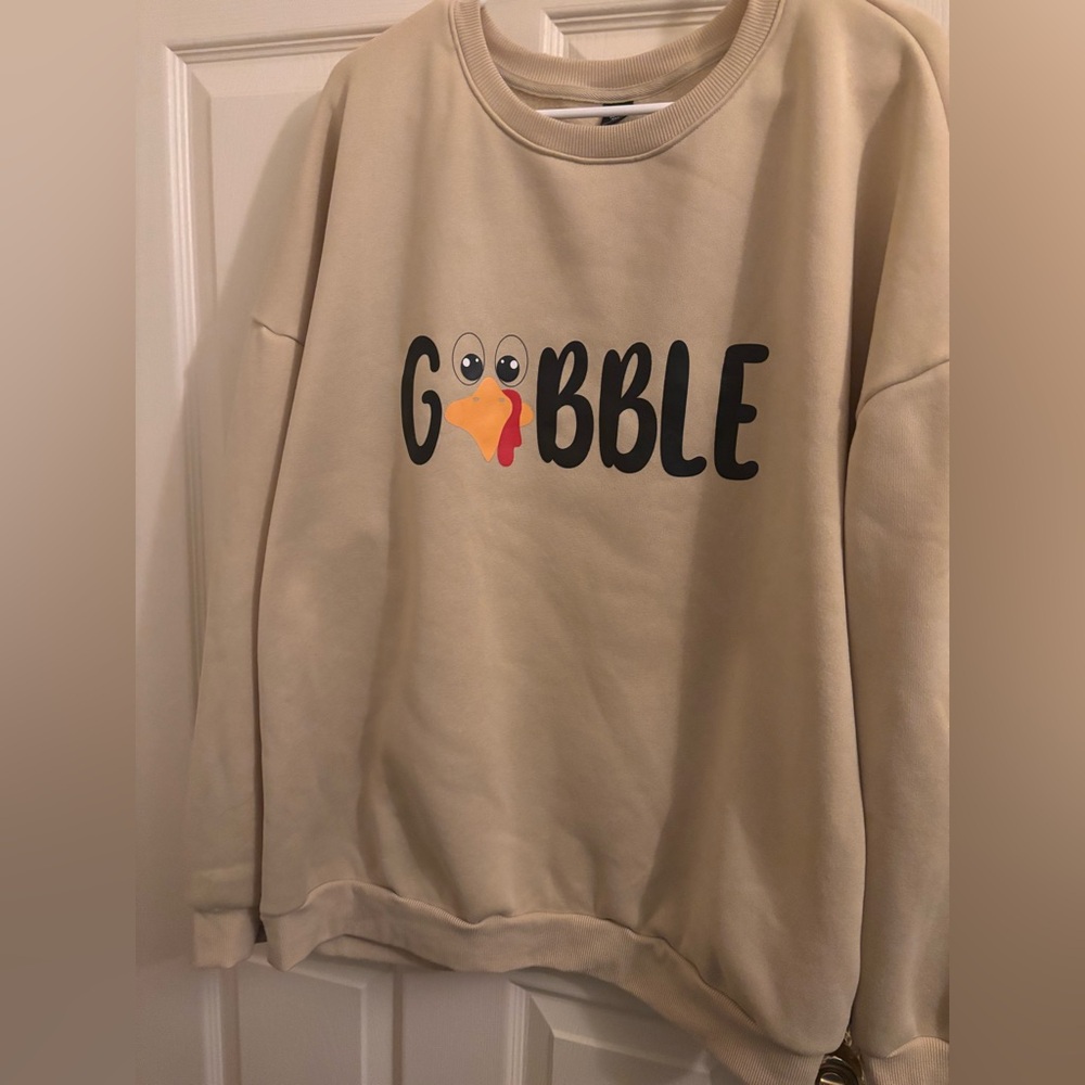SHEIN Curve “Gobble” Turkey Graphic Sweatshirt - Size 4XL